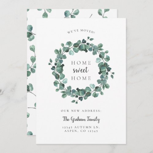 New Home Eucalyptus Wreath Moving Announcement