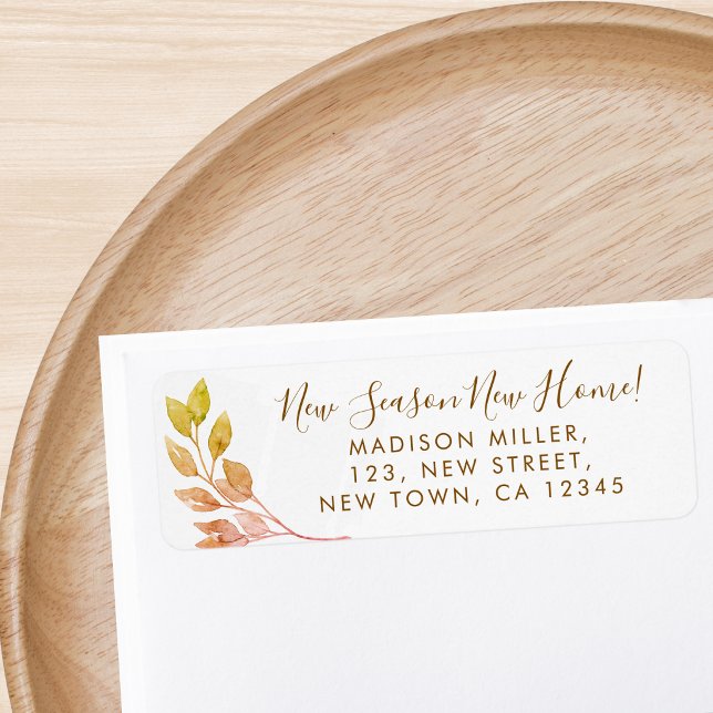 New Home Fall Foliage Return Address  Label (Creator Uploaded)