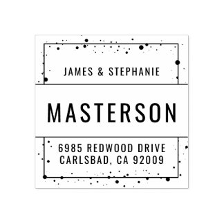 New Home Family Address Rubber Stamp