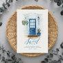 New Home | Farmhouse Cobalt Blue Watercolor Door Announcement