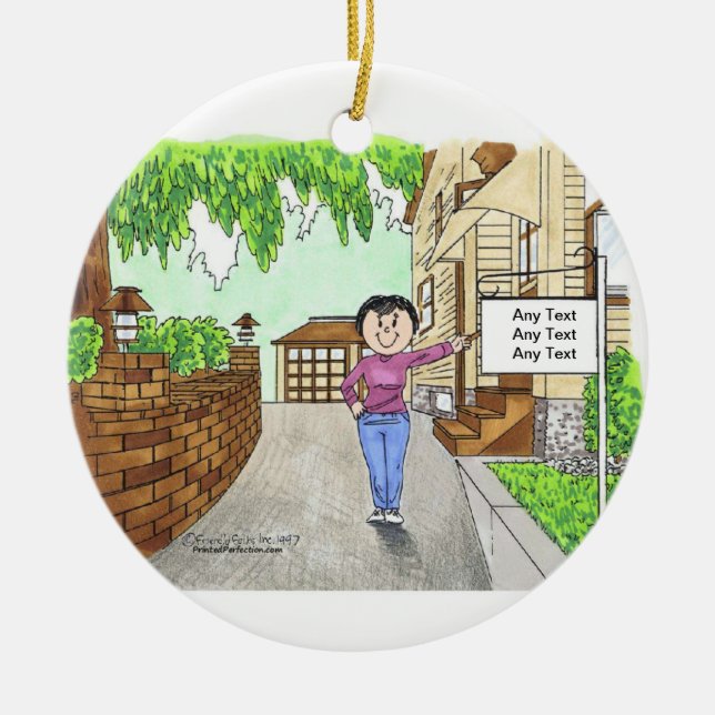 New Home - Female Ceramic Ornament (Front)