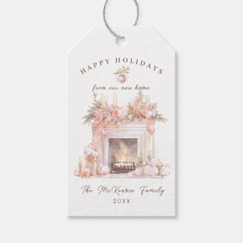 New Home Fire Place Christmas Gift Tag