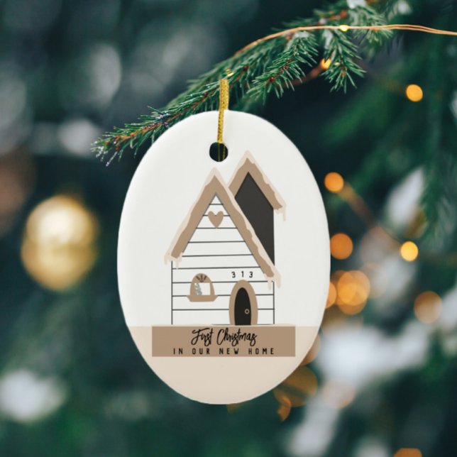 New Home First Christmas Custom Ceramic Ornament (Creator Uploaded)