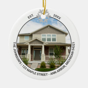 New Home First Year Family Home Photo Ceramic Ornament