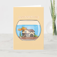 New Home Fish Bowl Congratulations Card