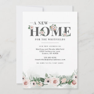 New Home Floral Change of Address Moving Announcement
