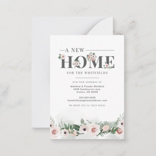 New Home Floral Change of Address Moving Note Card