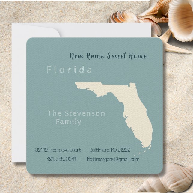 New Home Florida Moving Announcement Postcard  (Moving to Florida? Send your friends and family a beautiful personalized announcement!)