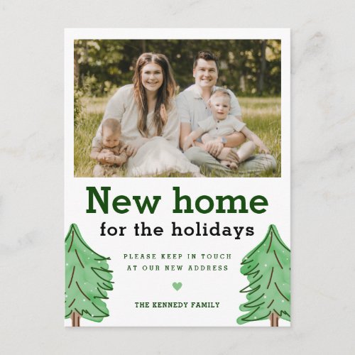 New Home For Holidays Photo Moving Announcement Postcard