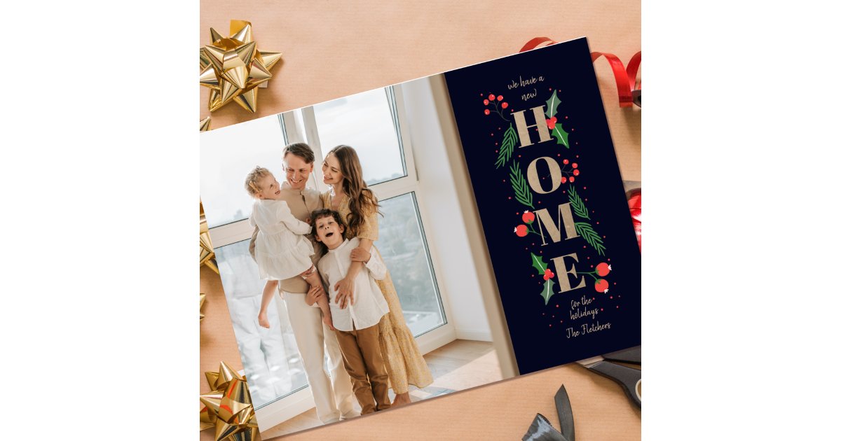 New Home for Holidays Photo Moving Holiday Card | Zazzle
