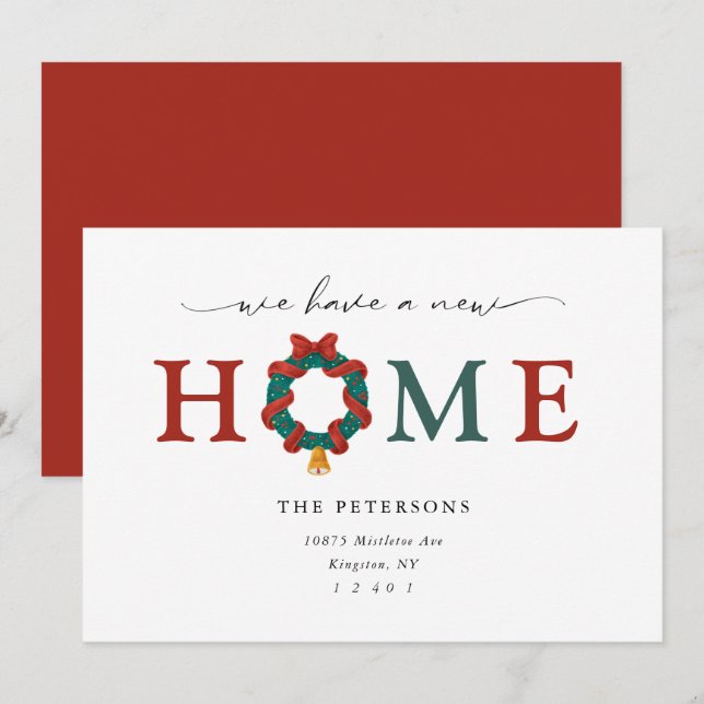 New Home for the Holiday Christmas Moving Announcement (Front/Back)