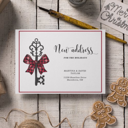 New Home For the Holidays Address Announcement  Postcard