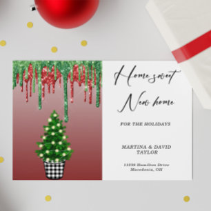 New Home For the Holidays Address Announcement Postcard