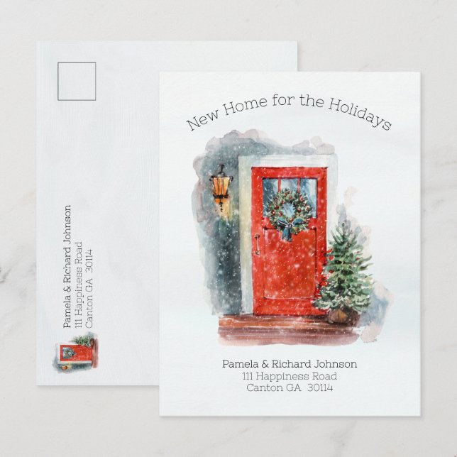 New Home for the Holidays Address Change Postcard (Front/Back)