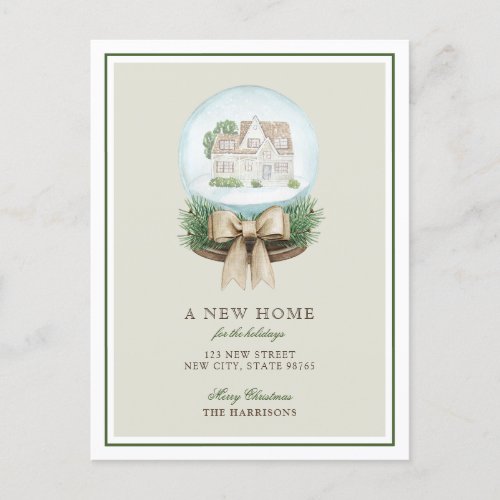 New Home For The Holidays Announcement Postcard