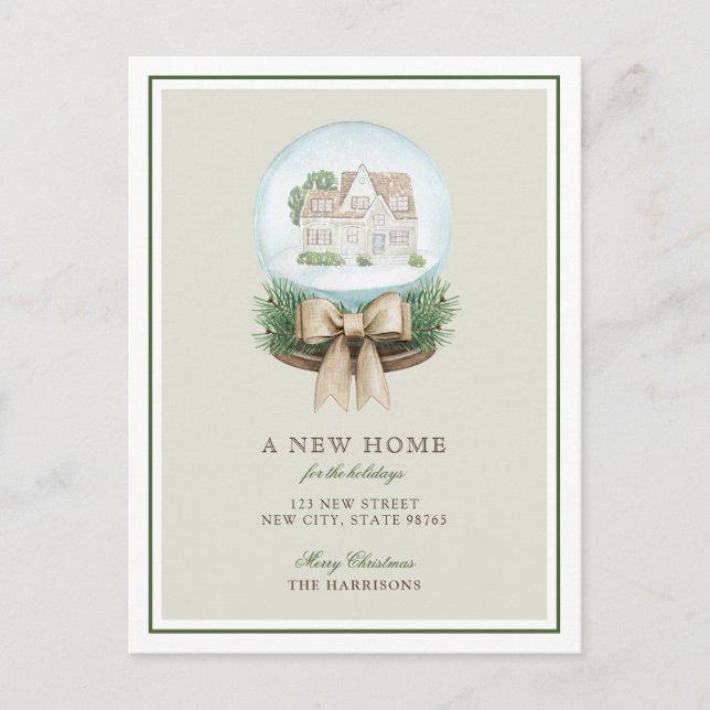 New Home For The Holidays Announcement Postcard (Front)