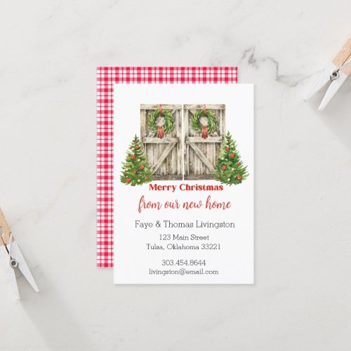 New Home For the Holidays Barn Door Christmas Invitation