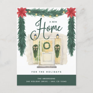 New Home for the Holidays   Change of Address Holiday Postcard