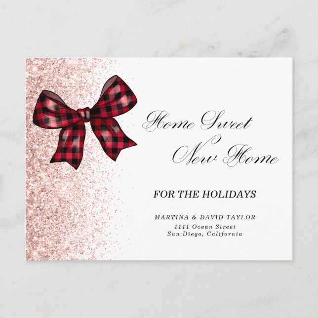 New Home For the Holidays Christmas Announcement  Postcard (Front)