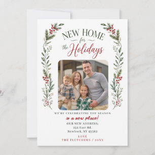 New Home for the Holidays Christmas Photo Moving Holiday Card