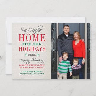 New Home for the Holidays | Elegant Script Photo Holiday Card