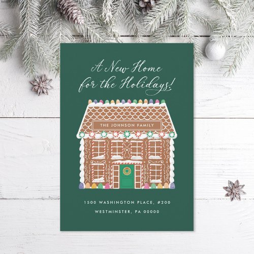 New Home for the Holidays Gingerbread House Holiday Card