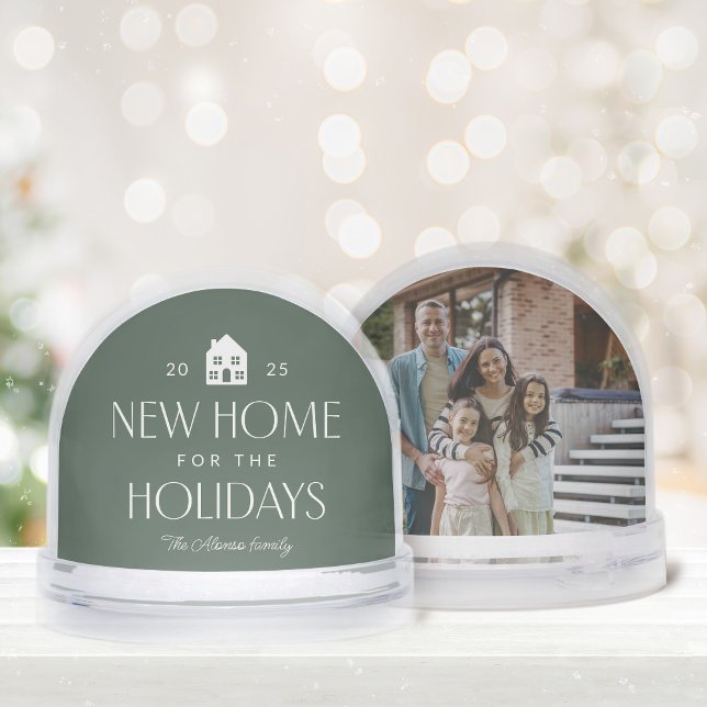 New home for the holidays green photo snow globe (Creator Uploaded)