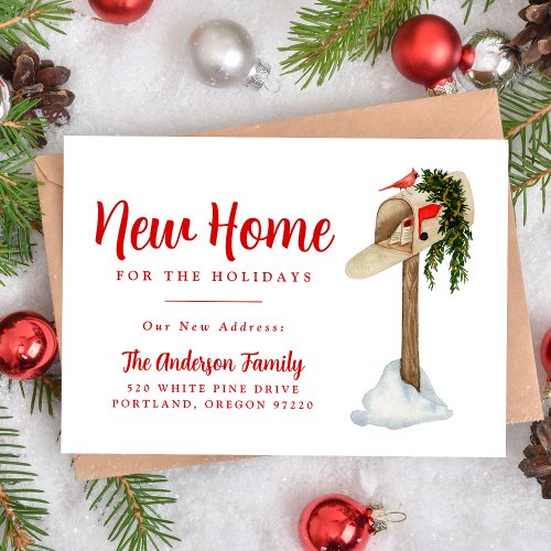 New Home for the Holidays Mailbox Holiday Moving Announcement