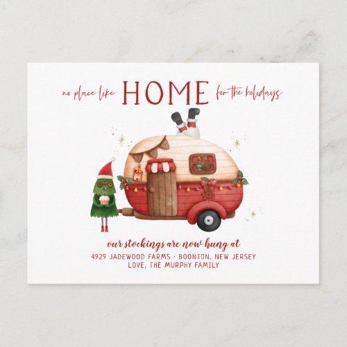 New Home For The Holidays Moving Announcement Post Postcard