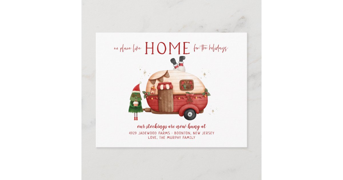 New Home For The Holidays Moving Announcement Post Postcard | Zazzle