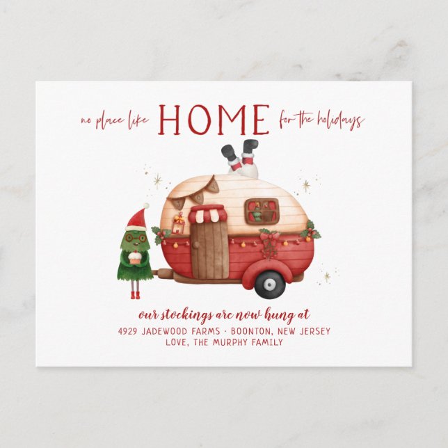 New Home For The Holidays Moving Announcement Post Postcard (Front)