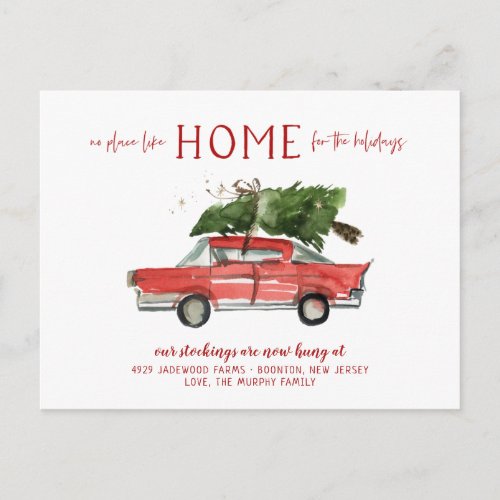 New Home For The Holidays Moving Announcement Postcard