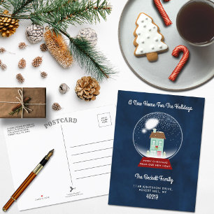 New Home For The Holidays Moving Announcement Postcard
