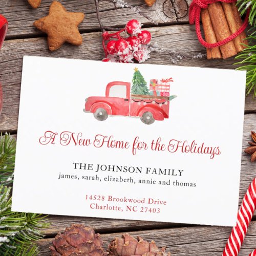 New Home for the Holidays Moving Announcement Postcard