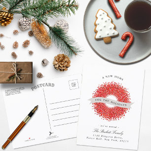 New Home For The Holidays Moving Announcement Postcard