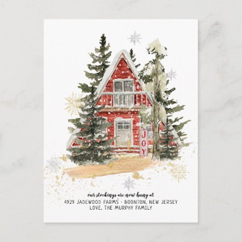 New Home For The Holidays Moving Announcement  Postcard