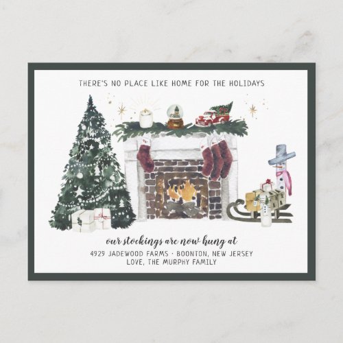 New Home For The Holidays Moving Announcement Postcard