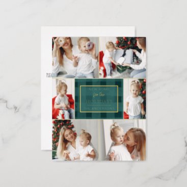 New Home for the Holidays Moving Photo Foil Holida Foil Holiday Postcard