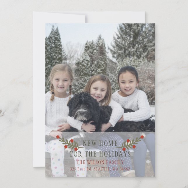 New Home For The Holidays Photo Announcement (Front)