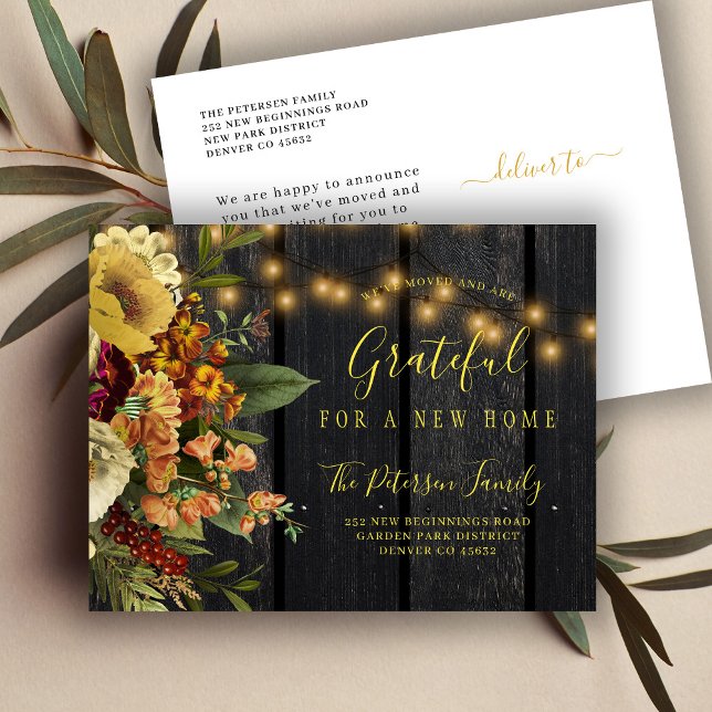 New home for the holidays Thanksgiving moving Announcement Postcard (Creator Uploaded)