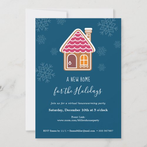 New home for the Holidays Virtual Housewarming Par Invitation