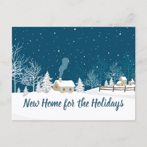 New Home for the Holidays Winter Home Holiday Postcard