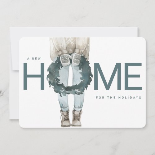 New Home for the Holidays  Wreath Holiday Card