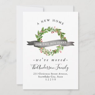 New Home For the Holidays Wreath Holiday Moving Announcement