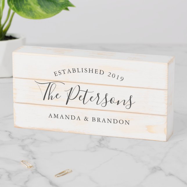 New Home Gift  | Farmhouse Family Name Wood Sign (In Situ Horizontal)