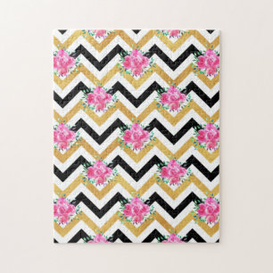 New Home Gift Pink Floral Towels Jigsaw Puzzle