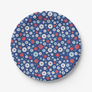 New Home Gift   Red and White Ditsy Floral Paper Plates