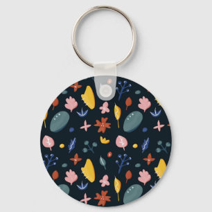 New Home Gift Seamless Abstract Floral Keychain