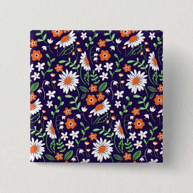 New Home Gift Simple Flowers Button (Front)