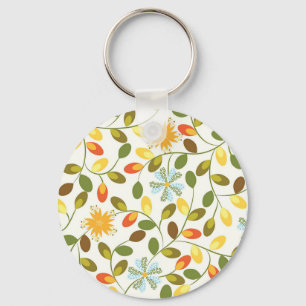New Home Gift Vintage Floral Pattern Keychain